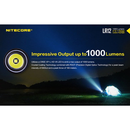 Nitecore LR12 1000 Lumen Mini 2-in-1 Lantern Flashlight LR12